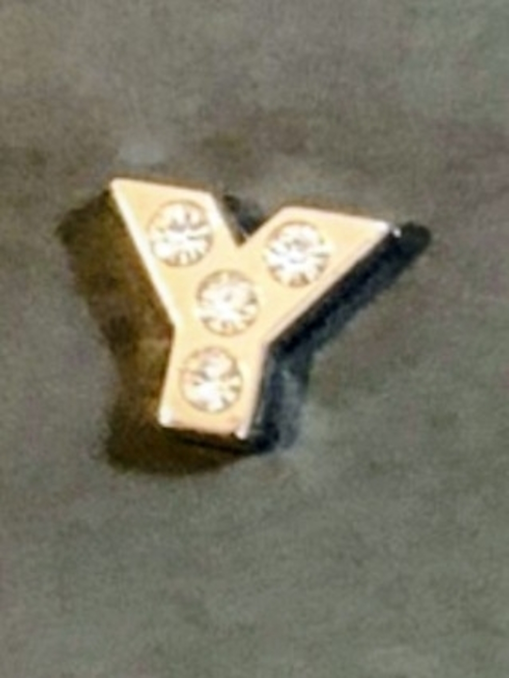 Letter Y Rhinestone Charm For Floating Lockets